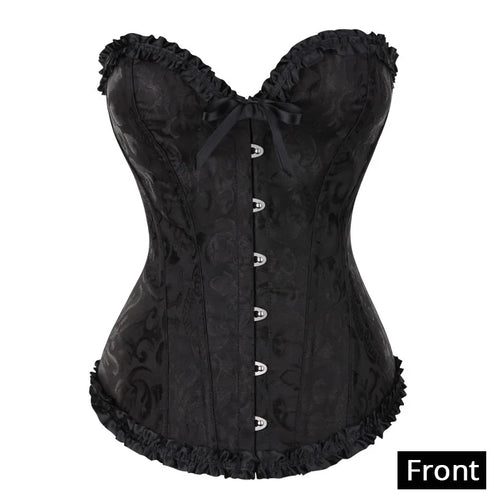 Femme Floral Lace Tops Satin Lingerie Corset