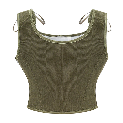 Femme Army Green Victorian Vintage Vest