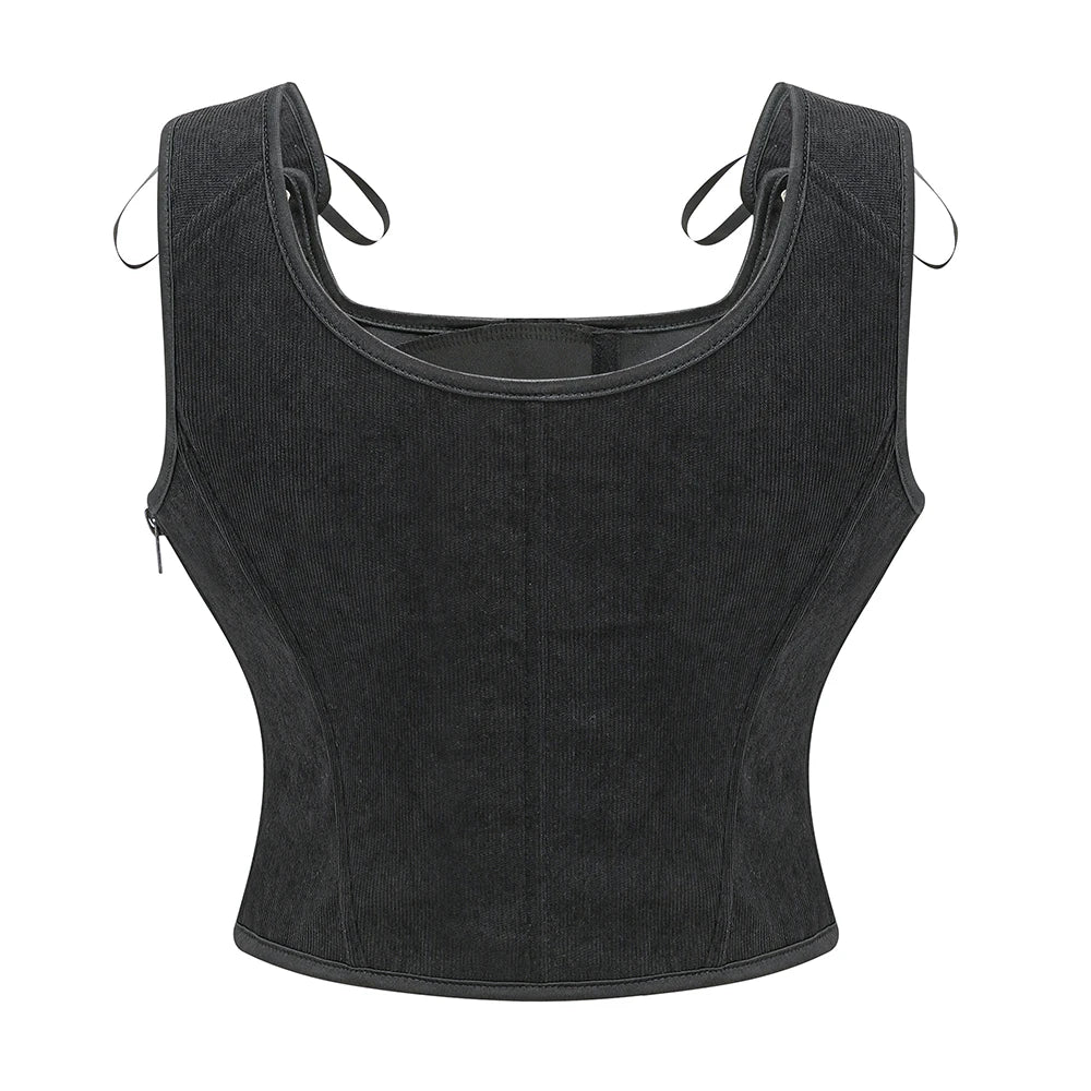 Femme Army Green Victorian Vintage Vest